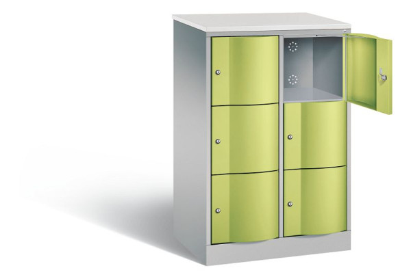 C+P lockerkast Resisto, H1255xB772xD540mm, kleur: wit aluminium / virid green, 8573-272 S10469