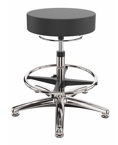 Dauphin ESD werkkruk kunstleer, aluminium onderstel, vloerglijders, voetring, 266979