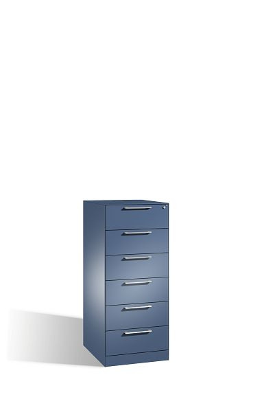 C+P archiefkast Asisto, H1310xB562xD600mm, kleur: verre blauw, beugelgreep, 146224-622 S10099