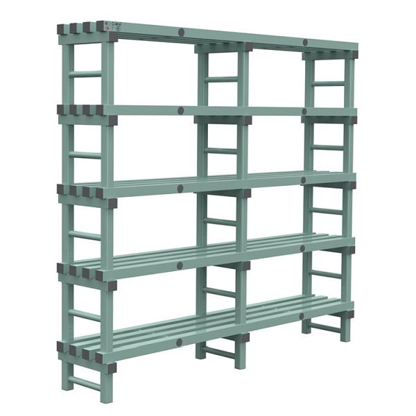 REA Euro plank 2000x400x1850mm, 5 staanders met 350mm tussenruimte, 308.175