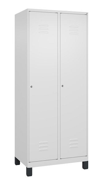 C+P luierkastje Classic PLUS met middenwand, voeten, 2 vakken, 1950x800x500mm, 9016/9016, cilindersloten, 080010-22F S10005