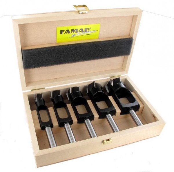 Famag schijfsnijder WS, 5 stuks in een houten doos Ø 15, 20, 25, 30, 35 mm, 1616.505.00