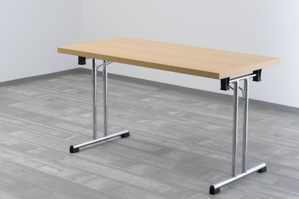 Hammerbacher klaptafel 138x69 cm beuken/chroom frame, rechthoekige vorm, VKL14/6/C