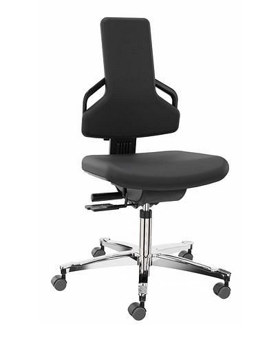 Dauphin Premium werkstoel, bekleding stof zwart, aluminium onderstel, 266-914