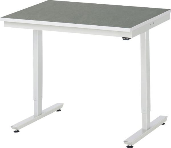 RAU werktafel serie adlatus 150 (elektrisch in hoogte verstelbaar), werkblad met linoleum/universele bekleding, 1000x720-1120x800 mm, 08-AT-100-080-L
