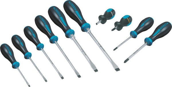 Hazet schroevendraaierset HEXAnamic®, sleufprofiel, Phillips profiel PH, 0,6 x 3,5 - 1,6 x 10, PH1 - PH2, aantal gereedschappen: 10, 802/10
