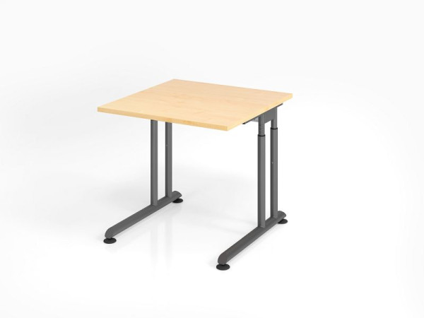 Hammerbacher bureau ZS08, 80 x 80 cm, blad: esdoorn, 25 mm dik, ABS dikke rand, rechthoekige vorm, VZS08/3/G