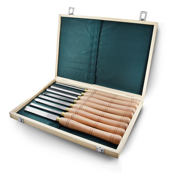 BAMATO HSS-draaigereedschappen 8 stuks in houten kist, WLHSS8TLG