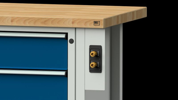 ANKE werkbanken aanbouw energie element, 300 x 100 x 42 mm, dubbele koppeling perslucht, 900.071