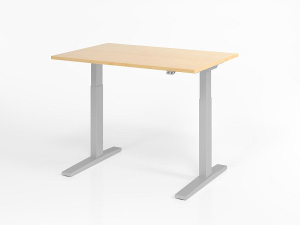 Hammerbacher bureau XMKA12, 120 x 80 cm, blad: esdoorn, 25 mm dik, ABS dikke rand, rechthoekige vorm, VXMKA12/3/S