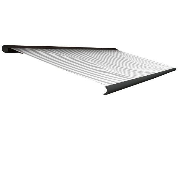 Mendler elektrische cassetteluifel T122, luifel full cassette 4x3m, acryl grijs/wit, frame antraciet, 58261+34295+58310