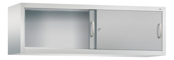 C+P bovenkast Acurado, H500xB1600xD400mm, kleur: lichtgrijs/wit aluminium, beugelgreep, 1 niveau, 2144-00 S10104