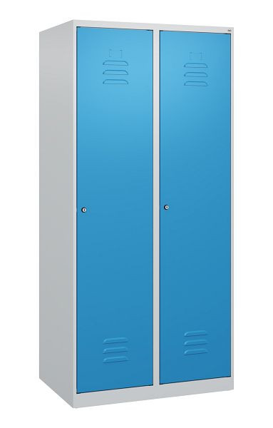 C+P luierkluis Classic PLUS met middenwand, 2 vakken, 1700x800x500mm, 7035/5012, cilindersloten, 0800007-22F S10017