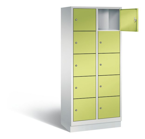 C+P lockerkast Evolo, H1800xW810xD500mm, kleur: lichtgrijs / virid groen, 48020-225 S10172