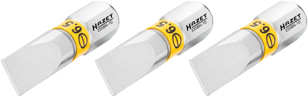 Hazet bit, massief zeskant 6,3 (1/4 inch), sleufprofiel, 1,2 x 6,5 mm, aantal gereedschappen: 3, 2208N-10/3