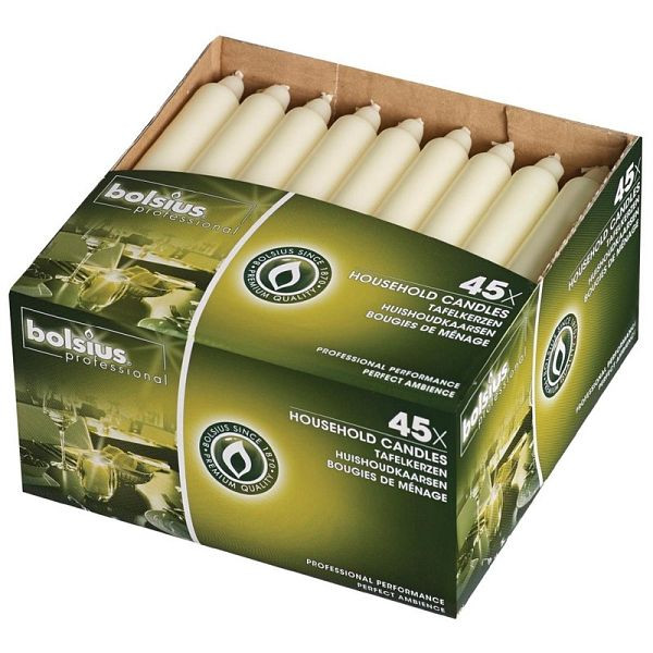 Bolsius kaarsen ivoor 17,7cm, VE: 45 stuks, P999