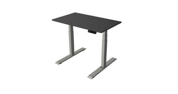 Kerkmann sta-/zittafel B 1000 x D 600 mm, zilver, elektrisch in hoogte verstelbaar van 630 - 1270 mm, antraciet/zilver, 10275713