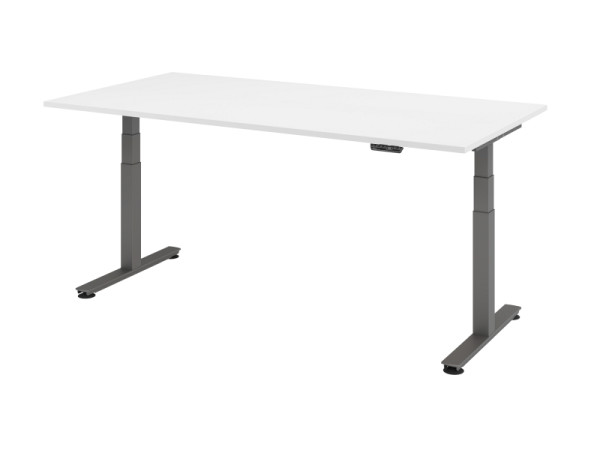 Hammerbacher zit-sta bureau elektrisch 200x100cm wit, VXDSM2E/W/G