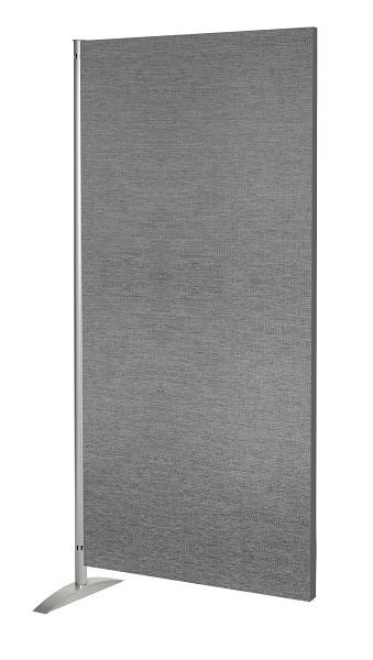 Kerkmann privacywand Metropol, textielelement, B 800 x D 450 x H 1750 mm, aluminium zilver/grijs, 45697616