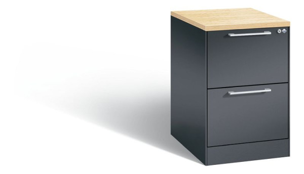 C+P hangmappenkast Asisto, H710xB440xD600mm, kleur: zwart-grijs, beugelgreep, 146 275-211 S10108