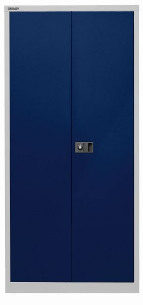 Bisley universele draaideurkast, 4 gegalvaniseerde planken, 5 OH, romp lichtgrijs, fronten oxford blauw, HC782S4G505