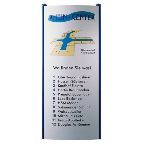 Stone HGS Pyloon -Unitex C-, 1000 x 1600 mm, met grote ovale voetplaat voor mobiele installatie binnen, zilver geanodiseerd, 21507-0301