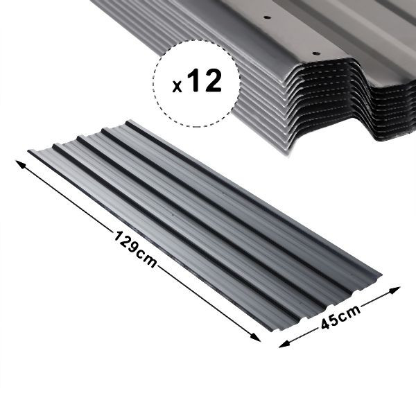 Metra Trapezbleche 12er Set, anthrazit, Profilblech, Dachblech, Dach, Platten, Blech, 10860