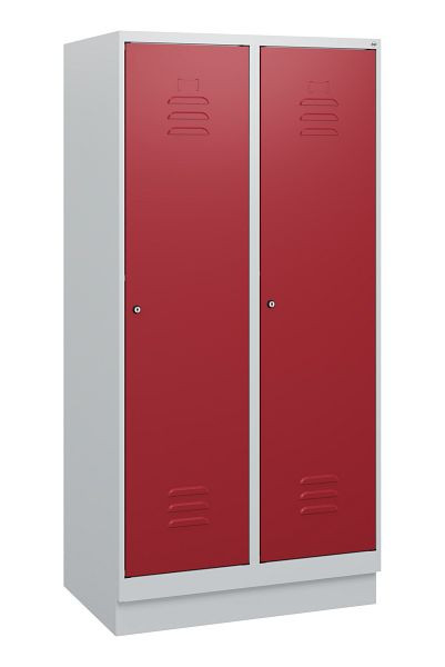 C+P luierkluis Classic PLUS, onderbouw, 2 vakken, 1630x800x500mm, 7035/3003, cilindersloten, 0800205-22 S10016