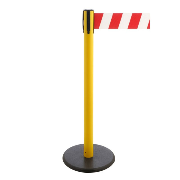 Stein HGS HGS personengeleidingssysteem -P-Line Premium-, geel, rood/wit diagonaal (gearceerd), met bandeindstuk (standaard), bandlengte: 3,8 m, 34241e-1302