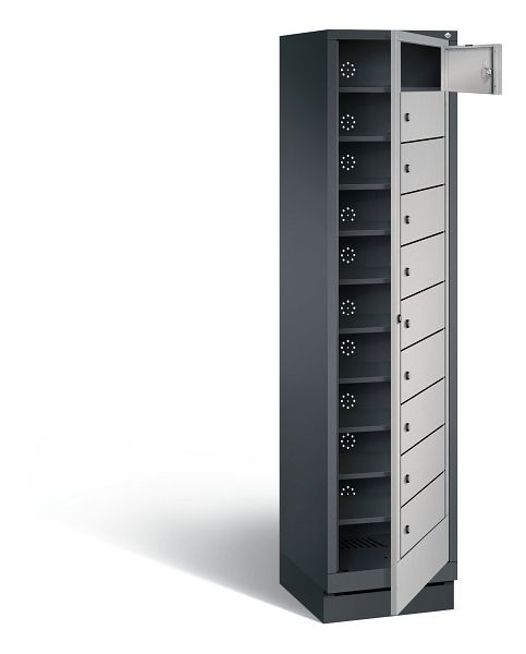 C+P wasautomaat Evolo, H1800xB420xD500mm, kleur: zwart-grijs/wit aluminium, 48160-110 S10063