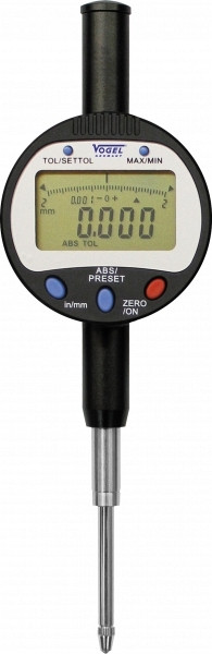 Vogel Germany digitale meetklok, met USB data-uitgang, 0 - 25,4 mm / 0 - 1,0 inch, 0,01 mm / 0,0005 inch, 242163