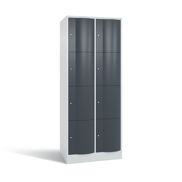 C+P XL-Schließfachschrank Resisto, 8 Fächer, H1950B772T640 mm, Grau/Anthrazit, 8470-273 S10041