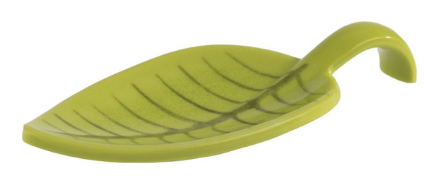 APS hapjeslepel -LEAF-, 10 x 4,5 cm, hoogte: 1,5 cm, melamine, groen, verpakking van 50, 83889