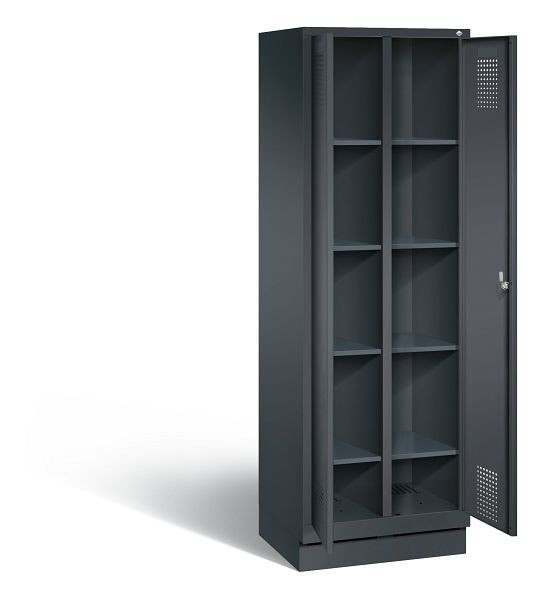 C+P washok Evolo, H1800xB610xD500mm, kleur: zwart-grijs, 48022-20B S10029