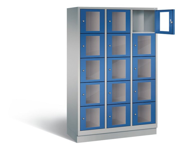 C+P lockerkast Classic, H1800xB1200xD500mm, kleur: wit aluminium / gentiaanblauw, 8020A325 S10011