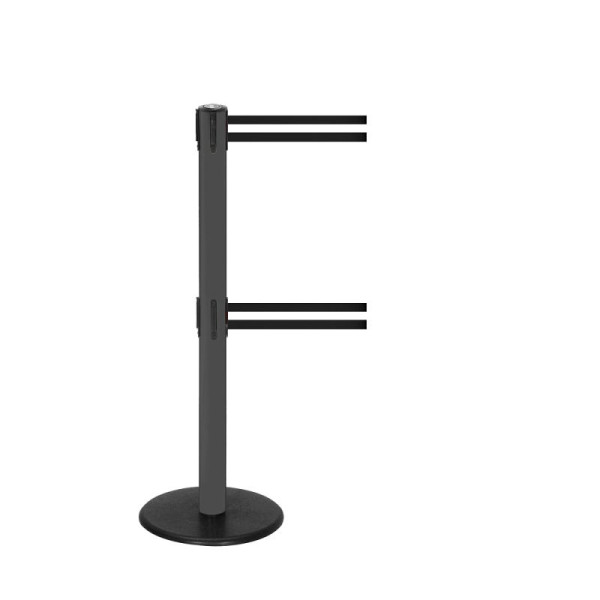 Stein HGS HGS personengeleidingssysteem -P-Line Duo-, antraciet, zwart/wit/zwart horizontaal (gestreept), met riemeindstuk (standaard), riemlengte: 2 x 2,3 m, 36399-0702