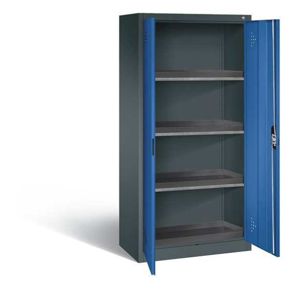 C+P klimaatkast Acurado, H1950xW930xD500mm, kleur: antracietgrijs / gentiaanblauw, verzonken handgreep, 8921-316 S10158