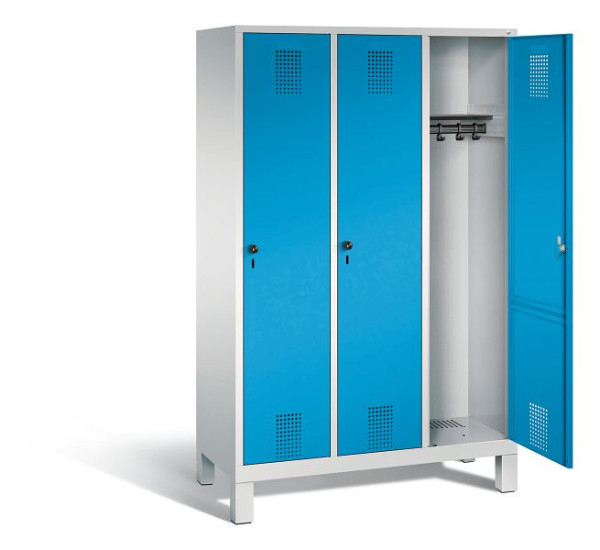 C+P garderobe Evolo, H1850xB1200xD500mm, kleur: lichtgrijs / lichtblauw, 48010-32 S10017