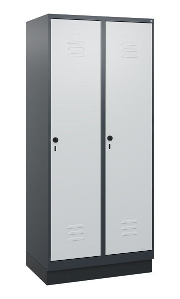 C+P Umkleidespind Classic PLUS, Sockel, 2 Abteile, 1800x800x500mm, 7016/7035, Drehriegel, 0800207-22 S10013