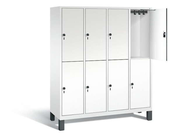 C+P locker 2-laags Evolo, H1850xB1590xD500mm, kleur: verkeerswit / decor wit, 48310-42 S10282