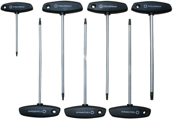 SW-Stahl T-greep schroevendraaierset, T-profiel, T10-T40, 7-delig, 02020L