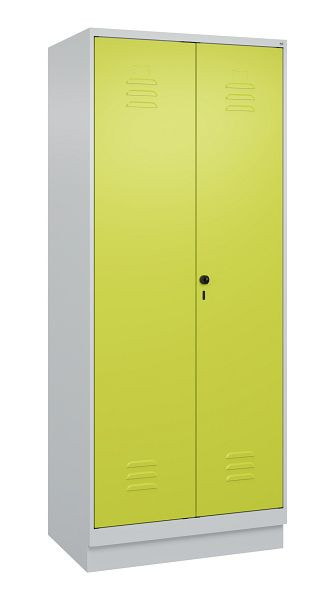 C+P Umkleidespind Classic PLUS, Doppel-Spind, Sockel, 2 Abteile, 1950x800x500mm, 7035/0024, Drehriegel, 080022-22P S10010