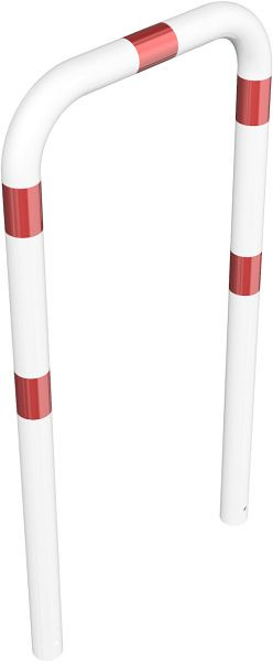 Schake beschermbalk Ø76 mm thermisch verzinkt, breedte 750 mm, hoogte boven vloer 1150mm, voor inzetting in beton, wit/rood, 477_08B