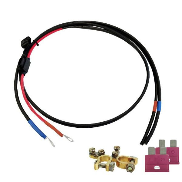 Offgridtec 1,5m accukabel met 10A zekering M8 ringkabelschoen en poolklemadapter, 8-01-005105