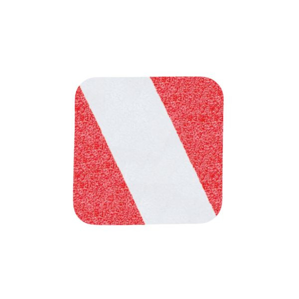 m2 antislip bekleding waarschuwingsmarkering rood/wit losse stroken 140x140mm, VE: 10 stuks, M1YV101401