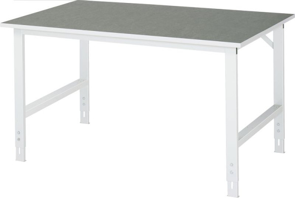RAU werktafel Tom serie (6030) - in hoogte verstelbaar, werkblad met linoleum/universele bekleding, 1500x760-1080x1000 mm, 06-625L10-15.12