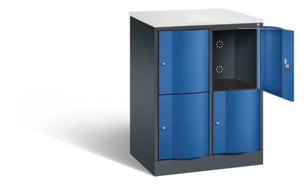 C+P lockerkast Resisto, H1077xW772xD540mm, kleur: zwartgrijs / gentiaanblauw, 8472-272 S10070