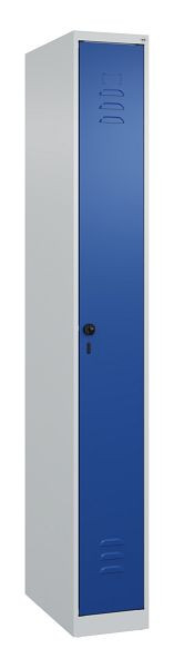 C+P luierkluis Classic PLUS, 1850x250x500mm, 7035/5010, veiligheidsdraaigrendel, 080000-19 S10003