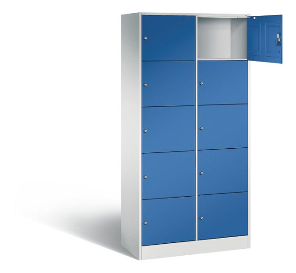 C+P lockerkast serie 8070, H1950xW900xD480mm, kleur: lichtgrijs / gentiaanblauw, 82700-20 S10002