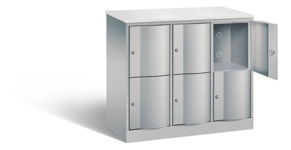 C+P lockerkast Resisto, H1077xB1148xD540mm, kleur: wit aluminium, 8472-372 S10166